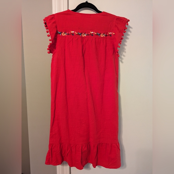 Amazon Red Embroidered Shift Dress Size S NWT - Picture 10 of 12